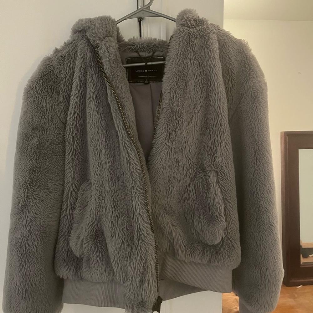 Lucky Brand Purple and Gray Teddy Jacket